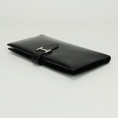 エルメス HERMES ベアンクラシック ベアン クラシック 財布 長財布 ロングウォレット ボックスカーフ ノワール ブラック BLACK 黒 シルバー金具