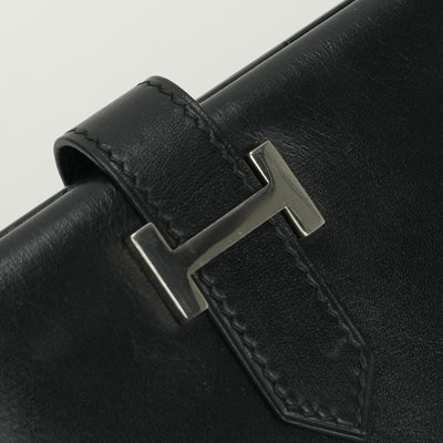 エルメス HERMES ベアンクラシック ベアン クラシック 財布 長財布 ロングウォレット ボックスカーフ ノワール ブラック BLACK 黒 シルバー金具