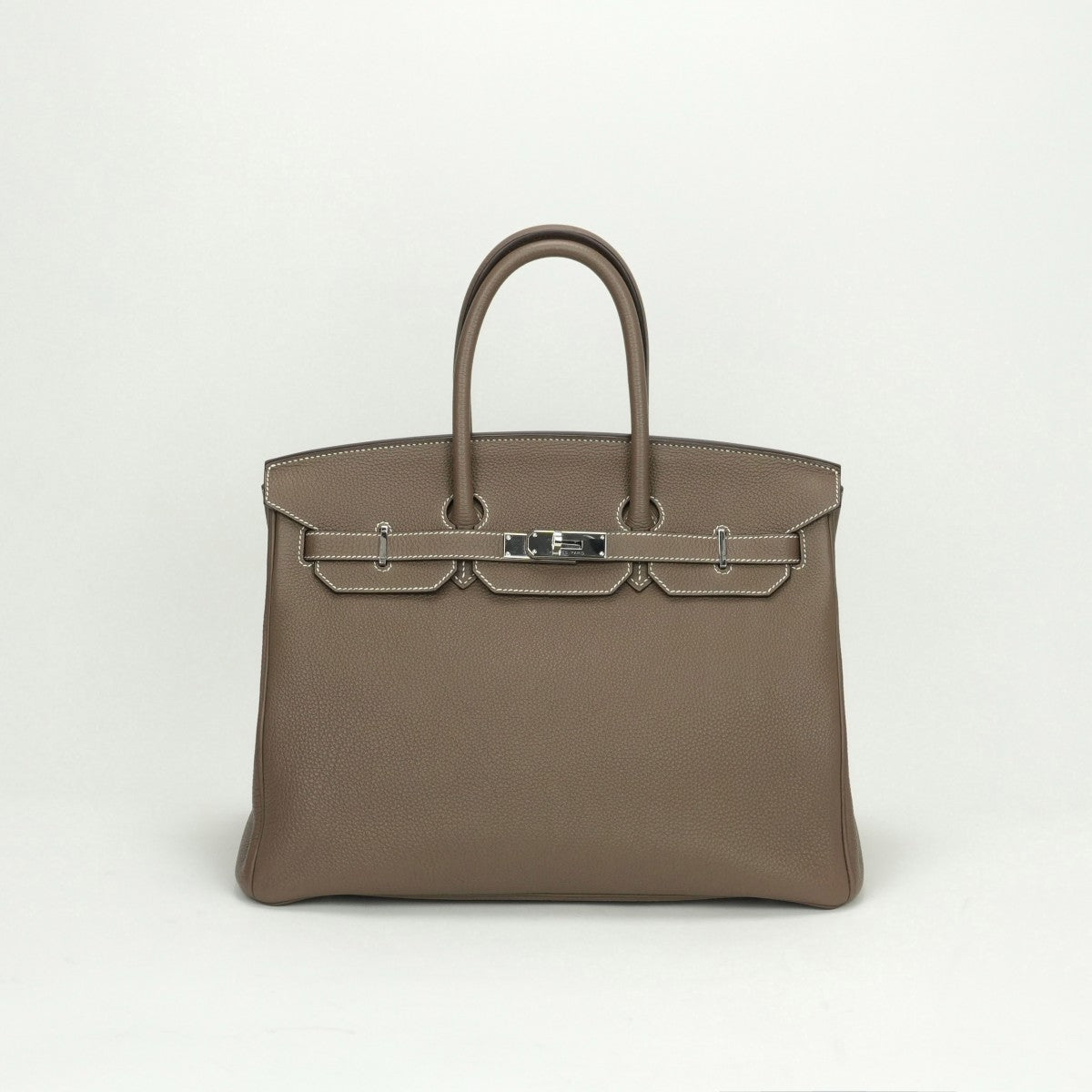 HERMES HERMES Birkin 35 Birkin 35 Bag Tote Bag Togo Etoupe Etoupe Gray Silver Metal HandbagBirkinEtoop