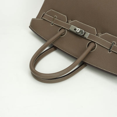 HERMES HERMES Birkin 35 Birkin 35 Bag Tote Bag Togo Etoupe Etoupe Gray Silver Metal HandbagBirkinEtoop