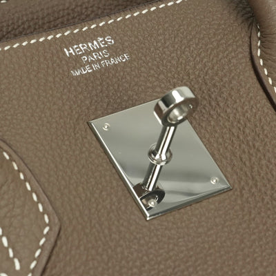 HERMES HERMES Birkin 35 Birkin 35 Bag Tote Bag Togo Etoupe Etoupe Gray Silver Metal HandbagBirkinEtoop