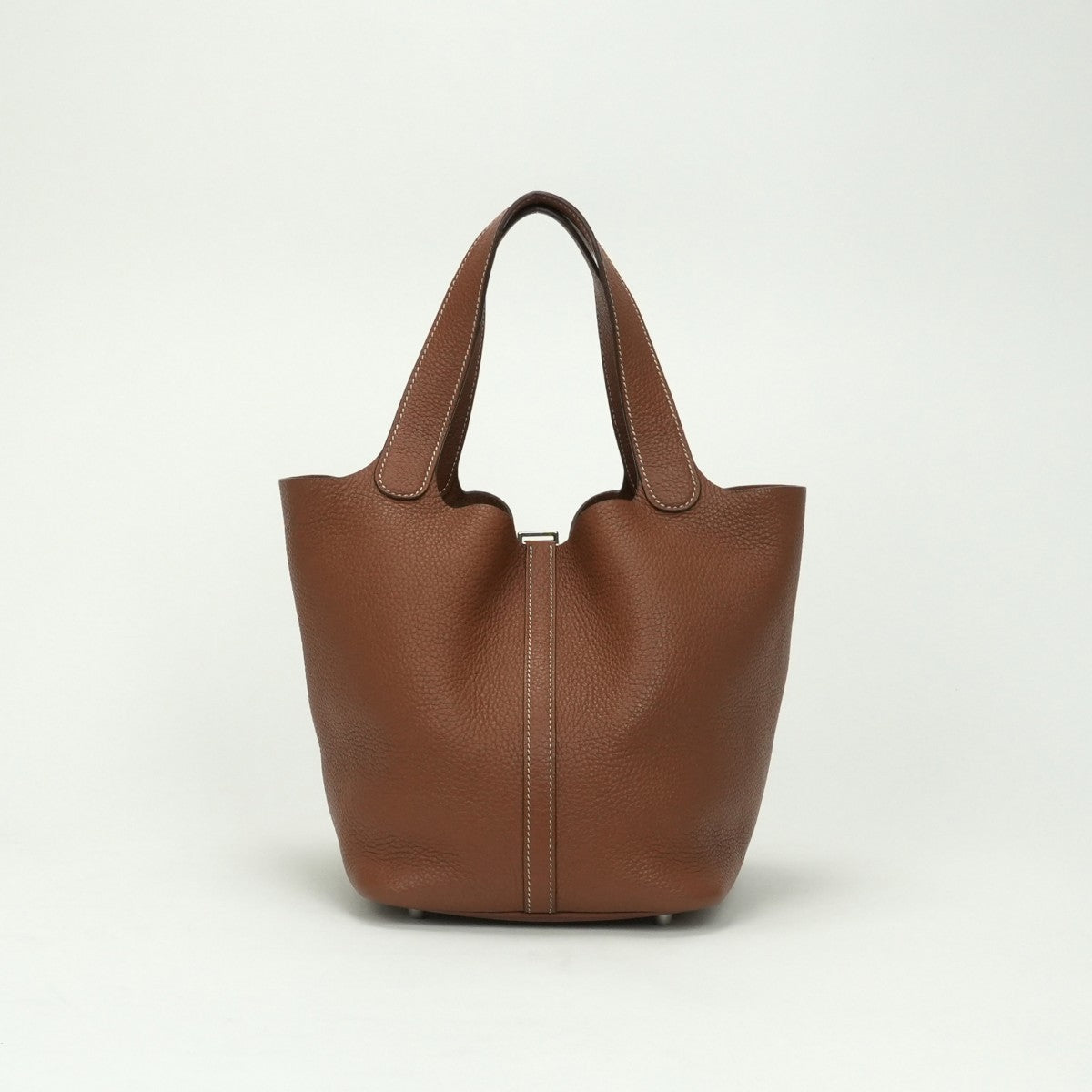 HERMES HERMES Picotin lock MM Picotin lock MM Picotin lock 22 Bag Tote Bag Taurillon Clemence Gold Gold Brown Brown Silver Hardware Handbag Picotin Picotin MM