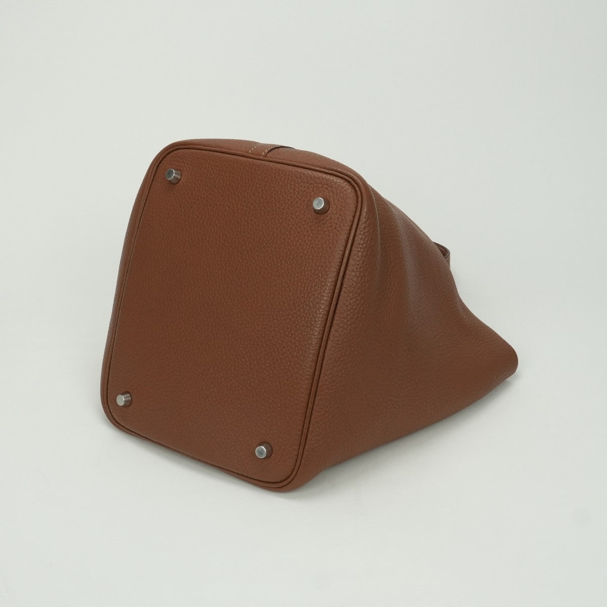 HERMES HERMES Picotin lock MM Picotin lock MM Picotin lock 22 Bag Tote Bag Taurillon Clemence Gold Gold Brown Brown Silver Hardware Handbag Picotin Picotin MM