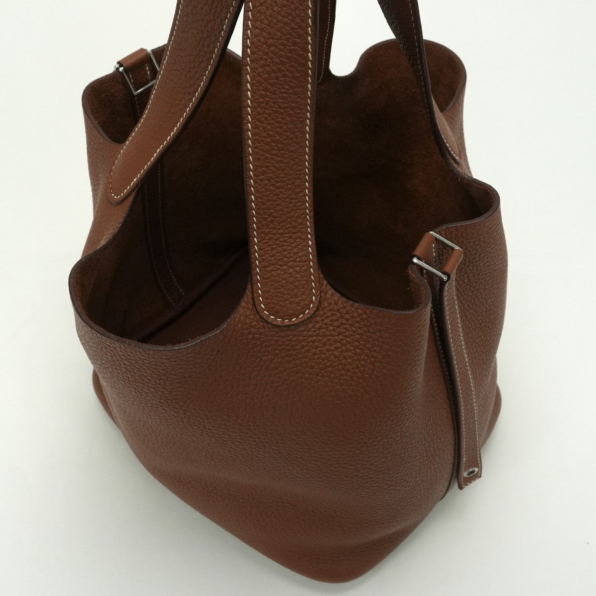 HERMES HERMES Picotin lock MM Picotin lock MM Picotin lock 22 Bag Tote Bag Taurillon Clemence Gold Gold Brown Brown Silver Hardware Handbag Picotin Picotin MM
