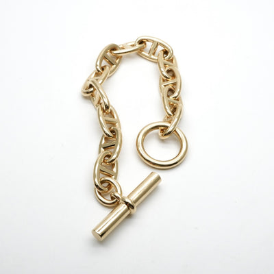 HERMES HERMES Chaine d'Ancre Bracelet Bangle Cuff 750 Yellow Gold YG Gold Vintage GM Margiela Period 12-panel K18