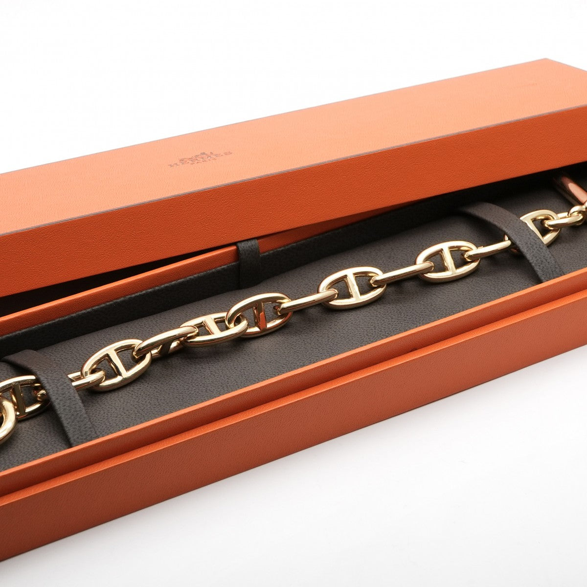 HERMES HERMES Chaine d'Ancre Bracelet Bangle Cuff 750 Yellow Gold YG Gold Vintage GM Margiela Period 12-panel K18