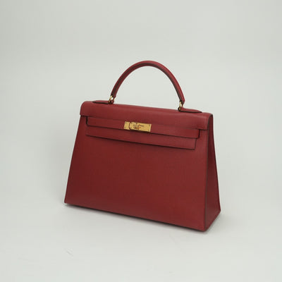エルメス HERMES ケリー32 ケリー 32 バッグ トートバッグ ショルダーバッグ アルデンヌ ルージュヴィフ Rougevif レッド Red 赤 ゴールド金具 ハンドバッグ 2WAYバッグ