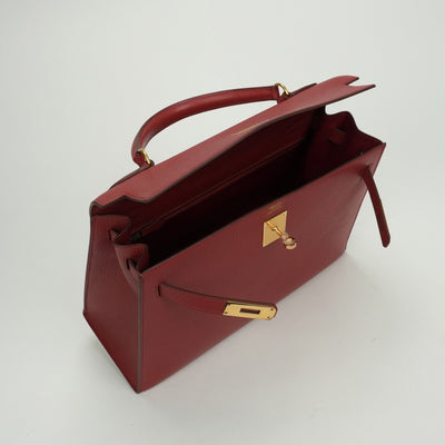 エルメス HERMES ケリー32 ケリー 32 バッグ トートバッグ ショルダーバッグ アルデンヌ ルージュヴィフ Rougevif レッド Red 赤 ゴールド金具 ハンドバッグ 2WAYバッグ