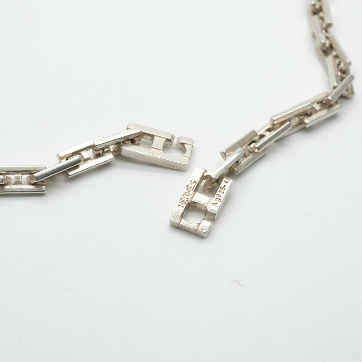 HERMES HERMES HERCULES HERCULES项链吊坠Choker AG925 Silver Silver稀有稀有
