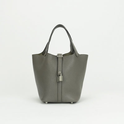 エルメス HERMES ピコタンロックPM ピコタンロック PM ピコタンPM ピコタンロック18 バッグ トートバッグ トリヨンクレマンス エタン Etain グレー gray シルバー金具 エルメス ピコタン ピコタンロック トリヨン