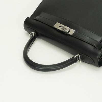 エルメス HERMES ケリー28 ケリー 28 バッグ トートバッグ ショルダーバッグ ボックスカーフ ノワール ブラック 黒 シルバー金具 ハンドバッグ V字金具 新型金具 KELLY
