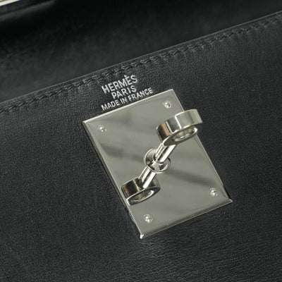 エルメス HERMES ケリー28 ケリー 28 バッグ トートバッグ ショルダーバッグ ボックスカーフ ノワール ブラック 黒 シルバー金具 ハンドバッグ V字金具 新型金具 KELLY