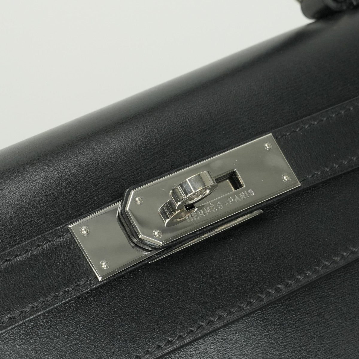 エルメス HERMES ケリー28 ケリー 28 バッグ トートバッグ ショルダーバッグ ボックスカーフ ノワール ブラック 黒 シルバー金具 ハンドバッグ V字金具 新型金具 KELLY