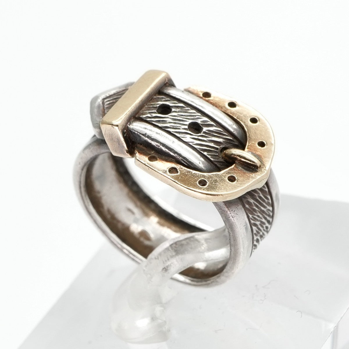 HERMES HERMES Ring 750/925 Silver Vintage Belt Horseshoe Combi