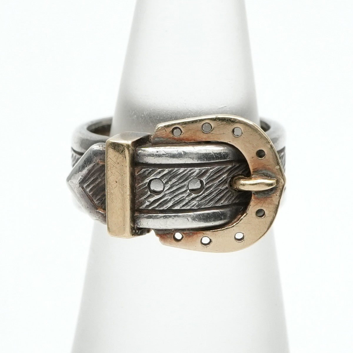 HERMES HERMES Ring 750/925 Silver Vintage Belt Horseshoe Combi