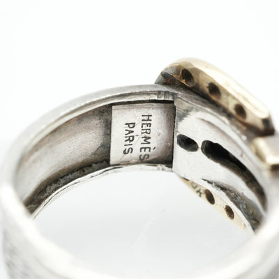 HERMES HERMES Ring 750/925 Silver Vintage Belt Horseshoe Combi