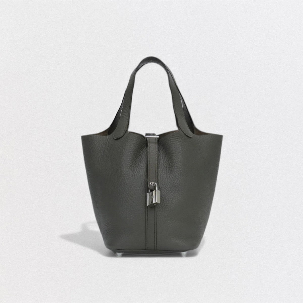 HERMES 爱马仕 Picotin lock MM Picotin lock MM Picotin lock 22 包袋 托特包 Taurillon Clemence Etain 灰色 灰色 银色五金 手提包 Picotin MM Picotin 22