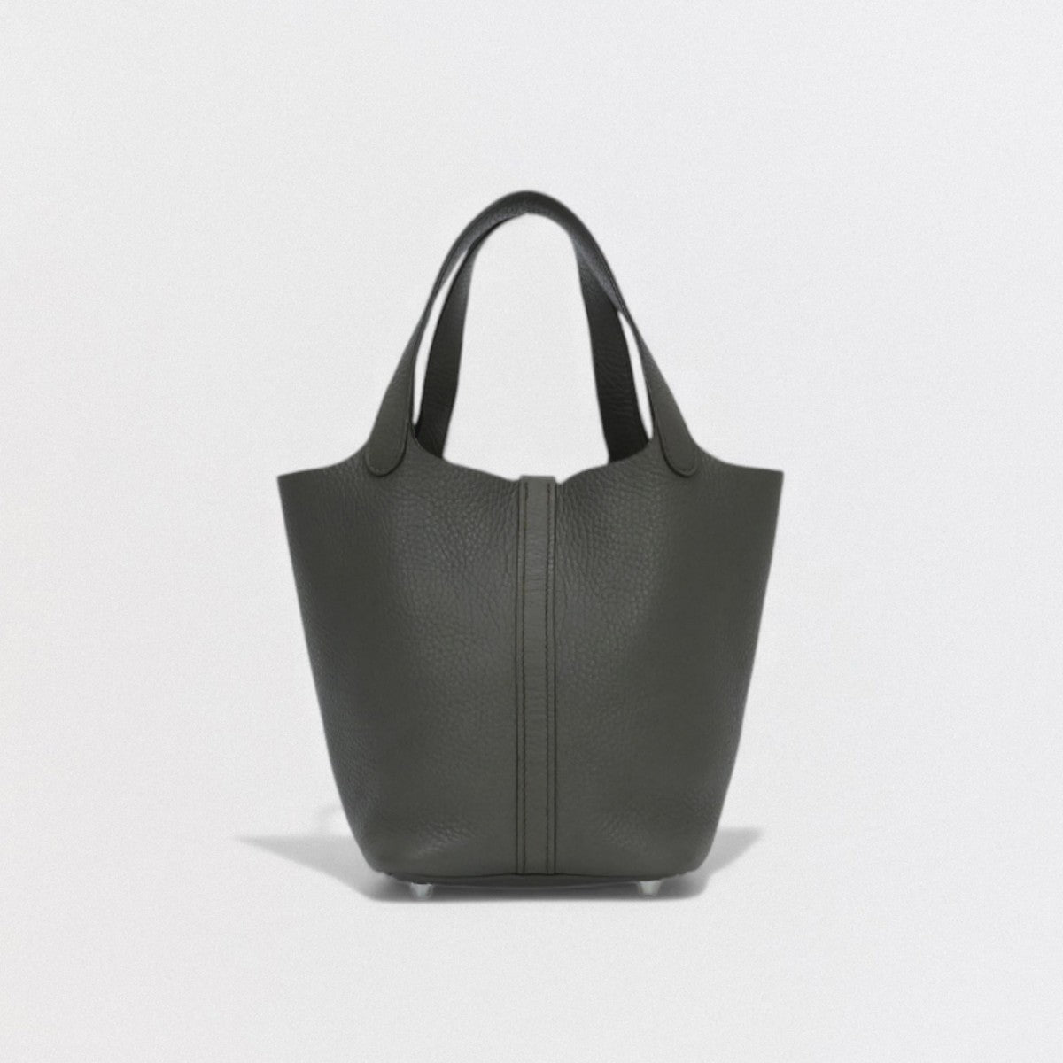 HERMES 爱马仕 Picotin lock MM Picotin lock MM Picotin lock 22 包袋 托特包 Taurillon Clemence Etain 灰色 灰色 银色五金 手提包 Picotin MM Picotin 22