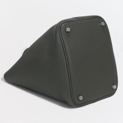 HERMES 爱马仕 Picotin lock MM Picotin lock MM Picotin lock 22 包袋 托特包 Taurillon Clemence Etain 灰色 灰色 银色五金 手提包 Picotin MM Picotin 22