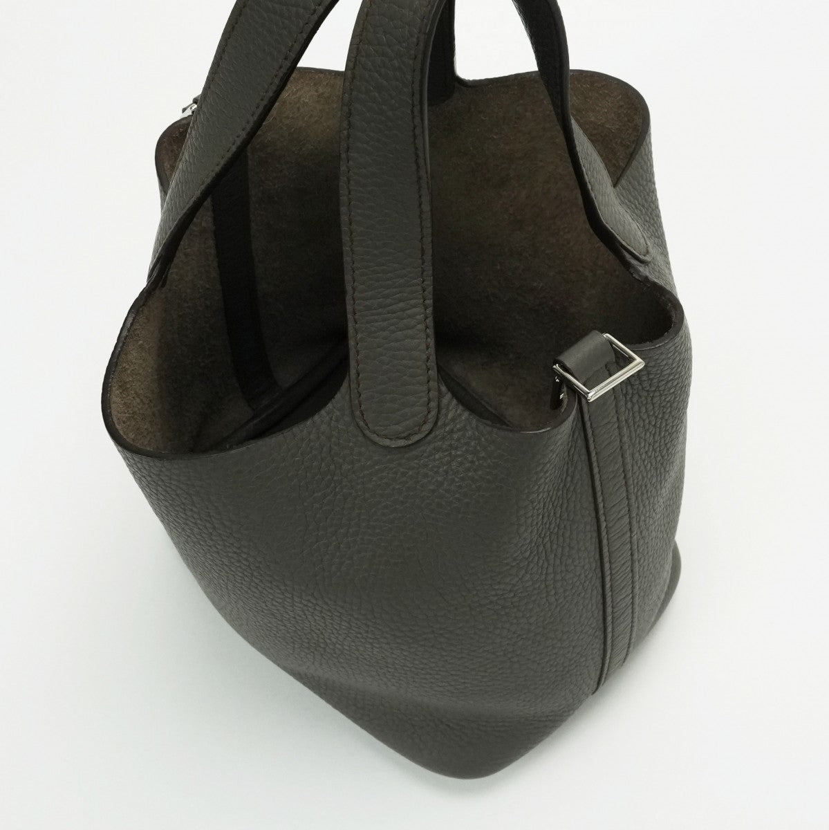 HERMES 爱马仕 Picotin lock MM Picotin lock MM Picotin lock 22 包袋 托特包 Taurillon Clemence Etain 灰色 灰色 银色五金 手提包 Picotin MM Picotin 22