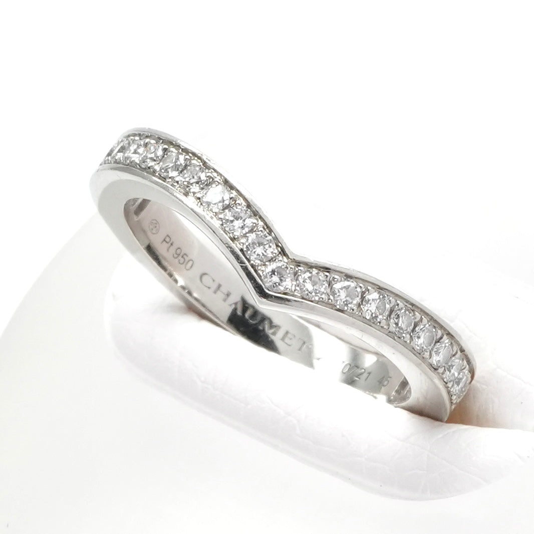 ショーメ CHAUMET エグレット　バンドリング エグレット　バンド　リング ジョゼフィーヌ リング 指輪 Pt950 シルバー プラチナ　結婚指輪　ダイヤモンド　ハーフエタニティ
