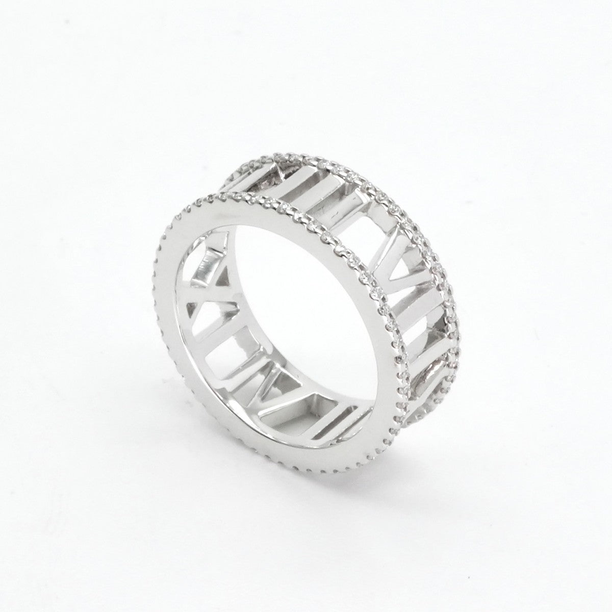 Tiffany & Co. TIFFANY&Co. Diamond Ring Diamond Ring OEAUPun Atlas Ring 750WG Silver White Gold Diamond Full Diamond