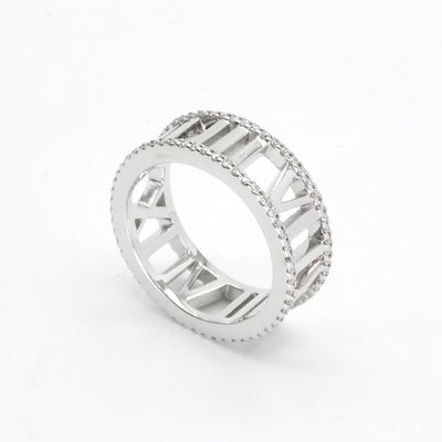 Tiffany & Co. TIFFANY&Co. Diamond Ring Diamond Ring OEAUPun Atlas Ring 750WG Silver White Gold Diamond Full Diamond