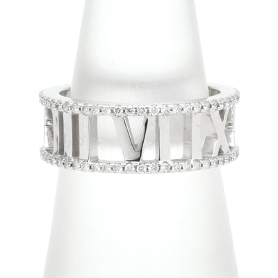 Tiffany & Co. TIFFANY&Co. Diamond Ring Diamond Ring OEAUPun Atlas Ring 750WG Silver White Gold Diamond Full Diamond