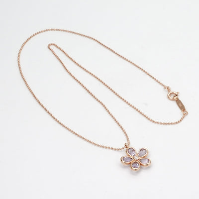 ティファニー TIFFANY&Co. アメジスト　ダイヤネックレス ガーデンフラワー ネックレス ペンダント チョーカー 750PG ピンクゴールド アメジスト　ペンダント　ピンクゴールド