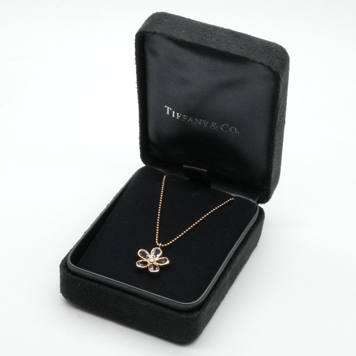ティファニー TIFFANY&Co. アメジスト　ダイヤネックレス ガーデンフラワー ネックレス ペンダント チョーカー 750PG ピンクゴールド アメジスト　ペンダント　ピンクゴールド