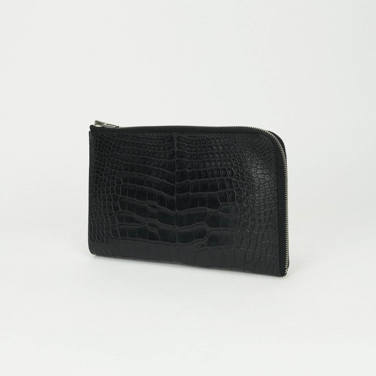 エルメス HERMES リミックス デュオ 財布 長財布 ロングウォレット アリゲーター クロコダイル ノワール ブラック　Black 黒 シルバー金具 エキゾチック カードケース カード入れ L字