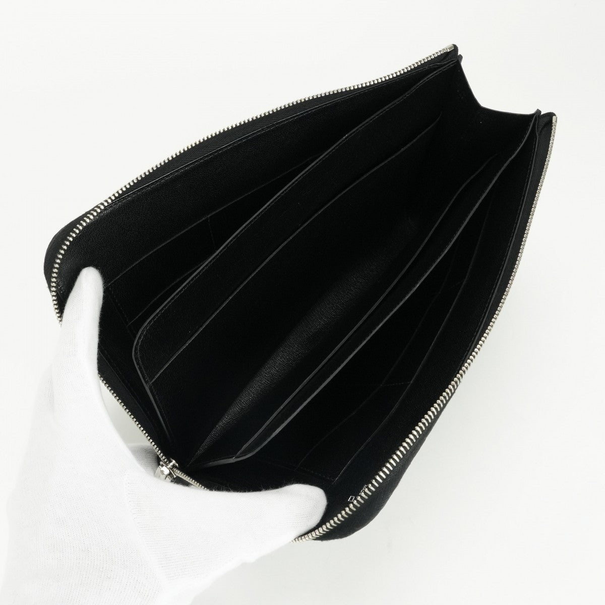 エルメス HERMES リミックス デュオ 財布 長財布 ロングウォレット アリゲーター クロコダイル ノワール ブラック　Black 黒 シルバー金具 エキゾチック カードケース カード入れ L字