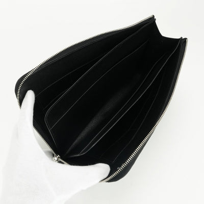 エルメス HERMES リミックス デュオ 財布 長財布 ロングウォレット アリゲーター クロコダイル ノワール ブラック　Black 黒 シルバー金具 エキゾチック カードケース カード入れ L字