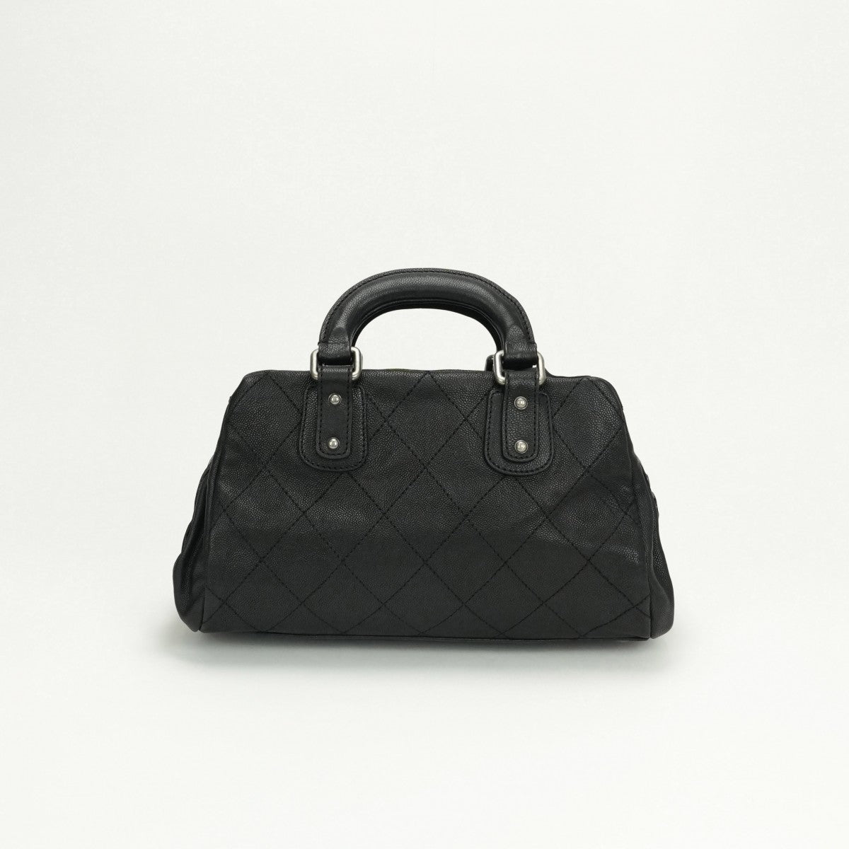 CHANEL 샤넬 Matelasse wild stitch Matelass? 와일드 스티치 백 토트 백 캐비어 스킨 블랙 블랙 실버 피팅 코코 마크 핸드백