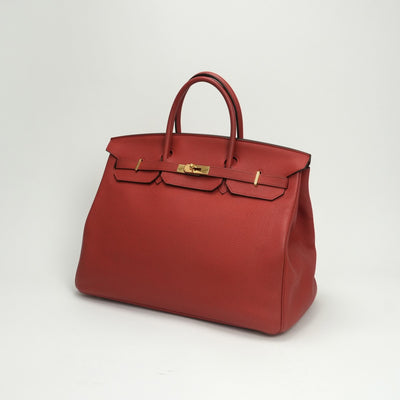 エルメス HERMES バーキン40 バーキン 40 バッグ トートバッグ トゴ ヴァーミリオン Vermilion レッド Red 赤 ゴールド金具 ハンドバッグ