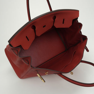 エルメス HERMES バーキン40 バーキン 40 バッグ トートバッグ トゴ ヴァーミリオン Vermilion レッド Red 赤 ゴールド金具 ハンドバッグ