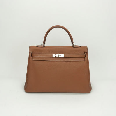 HERMES HERMES Kelly 35 Kelly 35 Bag, Tote Bag, Shoulder Bag, Toryon Clemence, Gold, Brown, Silver Fittings