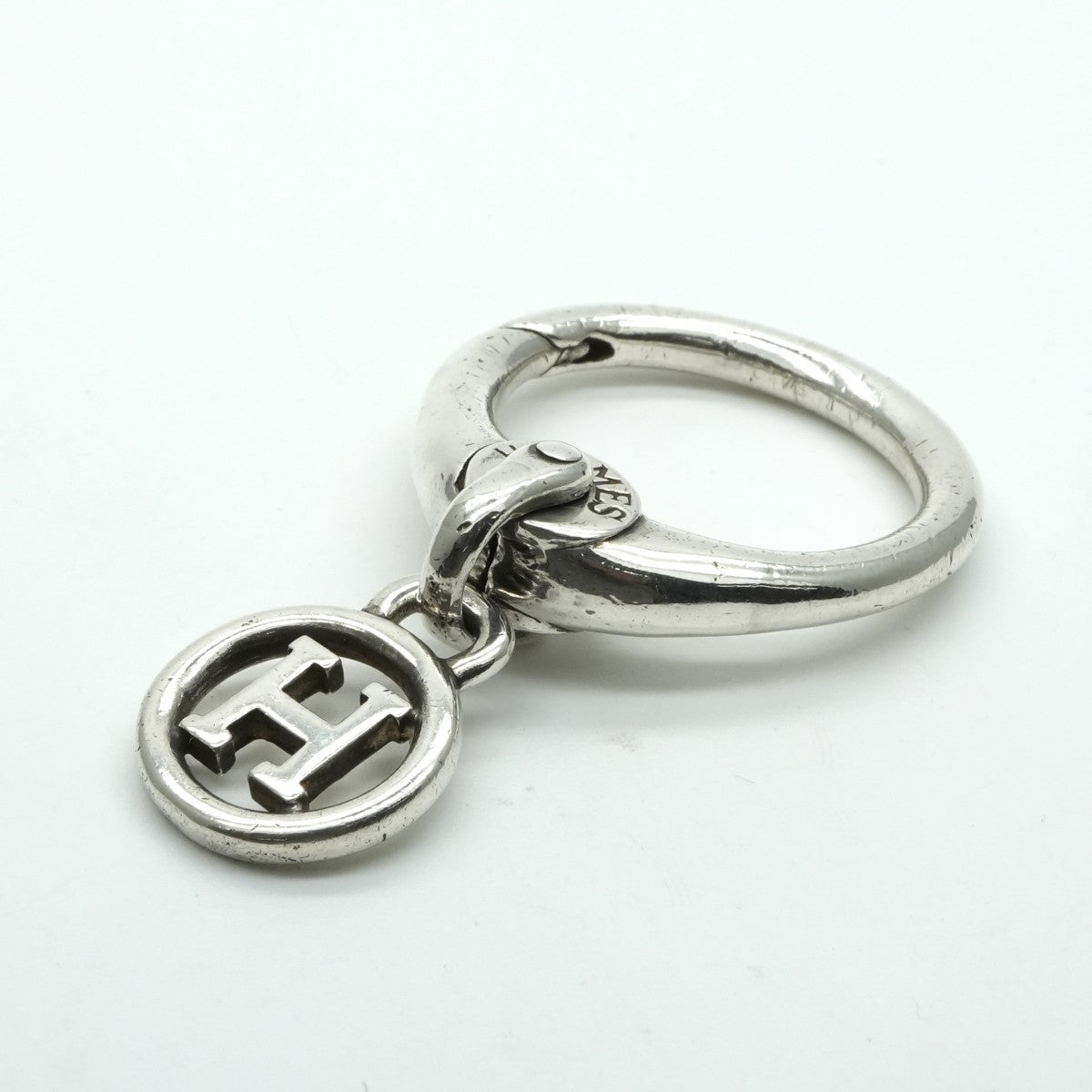 HERMES HERMES Other 925 Silver Vintage H Logo Key Ring Bag Charm