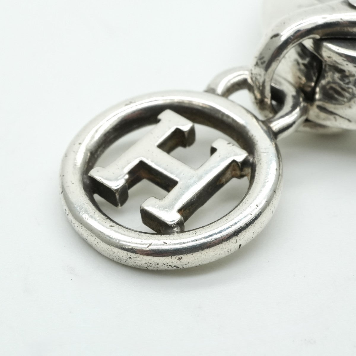 HERMES HERMES Other 925 Silver Vintage H Logo Key Ring Bag Charm