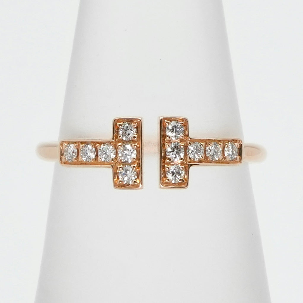 Tiffany & Co. TIFFANY&Co. Diamond Wire Ring T Wire Tiffany & Co. T-ring 750PG pink gold diamond ring pink gold