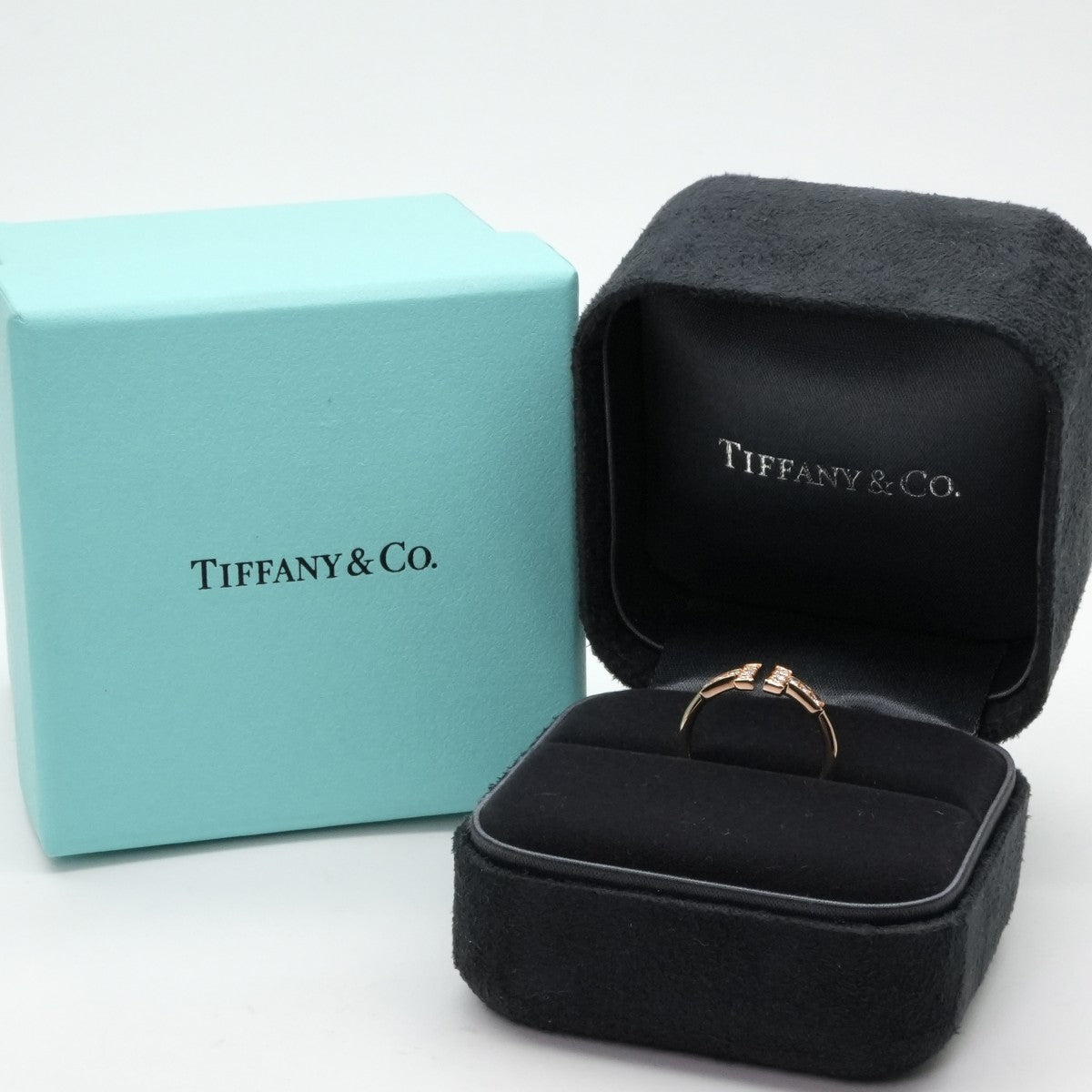 Tiffany & Co. TIFFANY&Co. Diamond Wire Ring T Wire Tiffany & Co. T-ring 750PG pink gold diamond ring pink gold