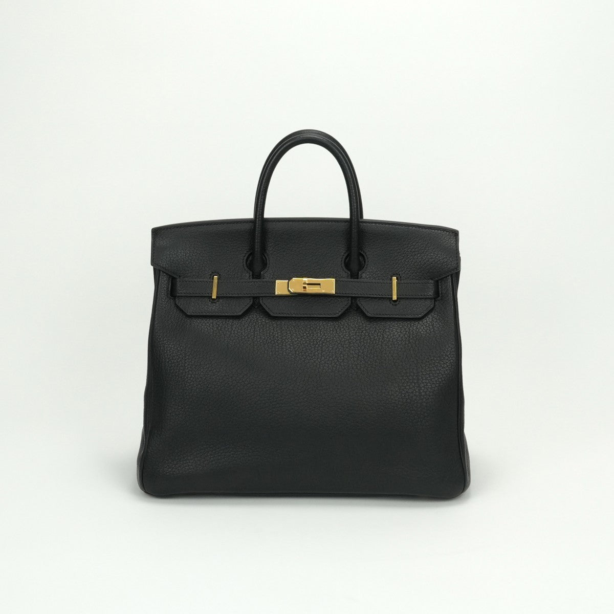 HERMES HERMES Haut a courroies 32 Haut a courroies 32 Bag Tote Bag Fjord Noir Noir Black Black Gold Hardware HERMES OEAUTacroa handbag