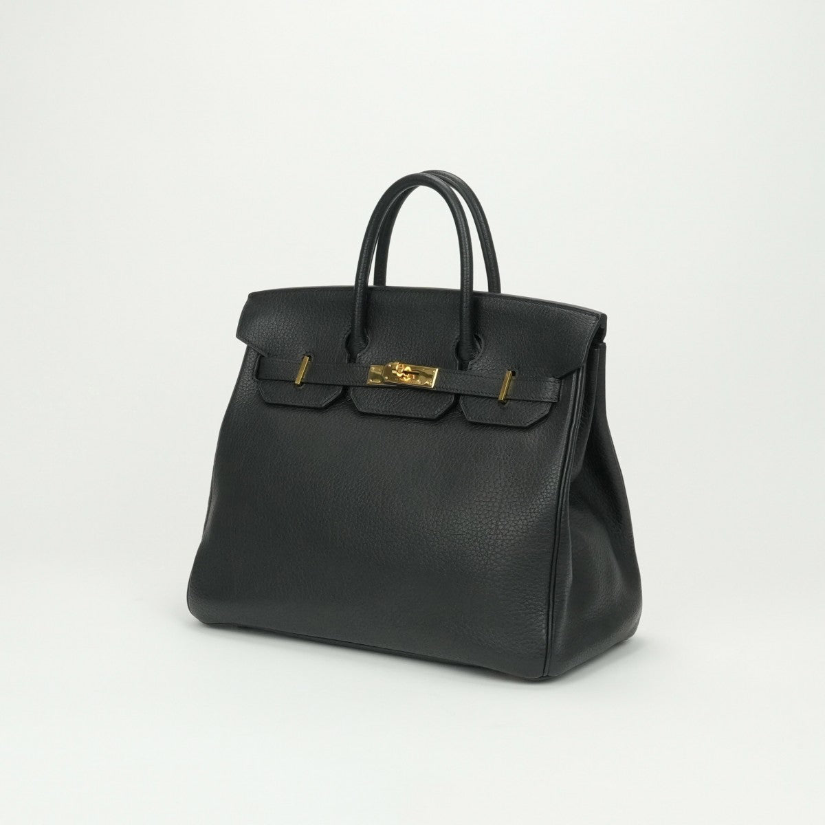 HERMES HERMES Haut a courroies 32 Haut a courroies 32 Bag Tote Bag Fjord Noir Noir Black Black Gold Hardware HERMES OEAUTacroa handbag
