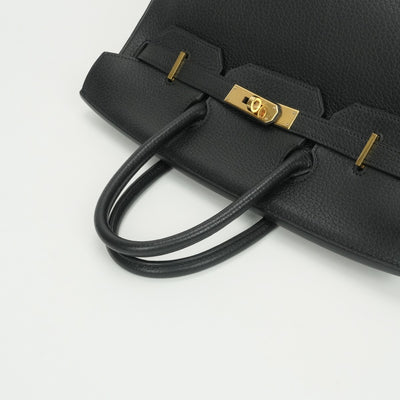 HERMES HERMES Haut a courroies 32 Haut a courroies 32 Bag Tote Bag Fjord Noir Noir Black Black Gold Hardware HERMES OEAUTacroa handbag