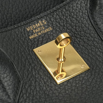HERMES HERMES Haut a courroies 32 Haut a courroies 32 Bag Tote Bag Fjord Noir Noir Black Black Gold Hardware HERMES OEAUTacroa handbag