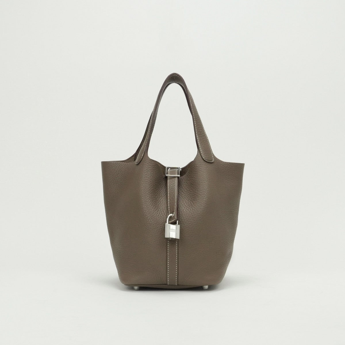 HERMES HERMES Picotin lock PM Picotin lock PM Picotin lock 18 Bag Tote Bag Torillon Clemence Etoupe Greige Grey Silver Hardware