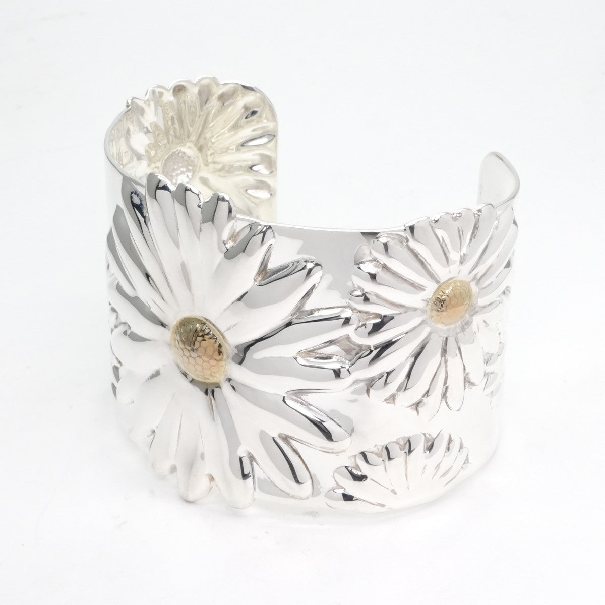 Tiffany & Co. TIFFANY&Co. Bracelet Bangle Cuff 925 Silver Flower Rare