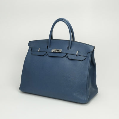 HERMES HERMES Birkin 40 Birkin 40 Bag Tote Bag Togo Blue Agate Blue Agate Blue Blue Silver Metal Fittings Handbag