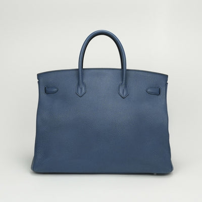 HERMES HERMES Birkin 40 Birkin 40 Bag Tote Bag Togo Blue Agate Blue Agate Blue Blue Silver Metal Fittings Handbag