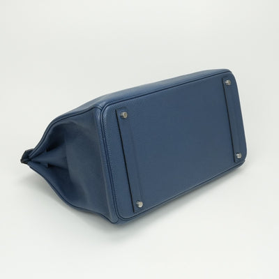 HERMES HERMES Birkin 40 Birkin 40 Bag Tote Bag Togo Blue Agate Blue Agate Blue Blue Silver Metal Fittings Handbag